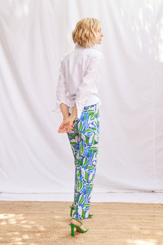 Abstract Print Cigarette Pant