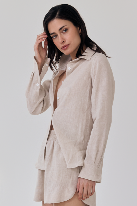 Scalloped Linen Short