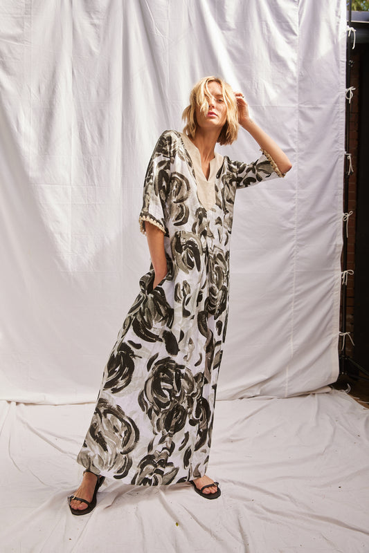 Painterly Flower Zsa Zsa Kaftan