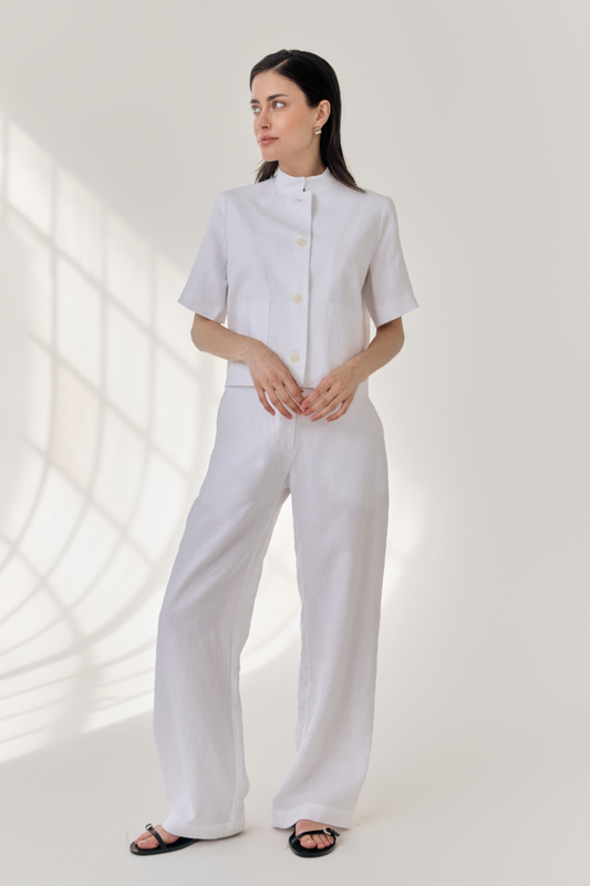 Short Sleeve Linen Jacket