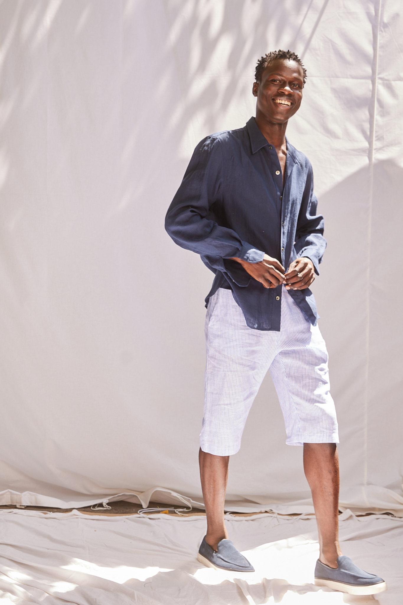 Men's Casual Striped Linen Short