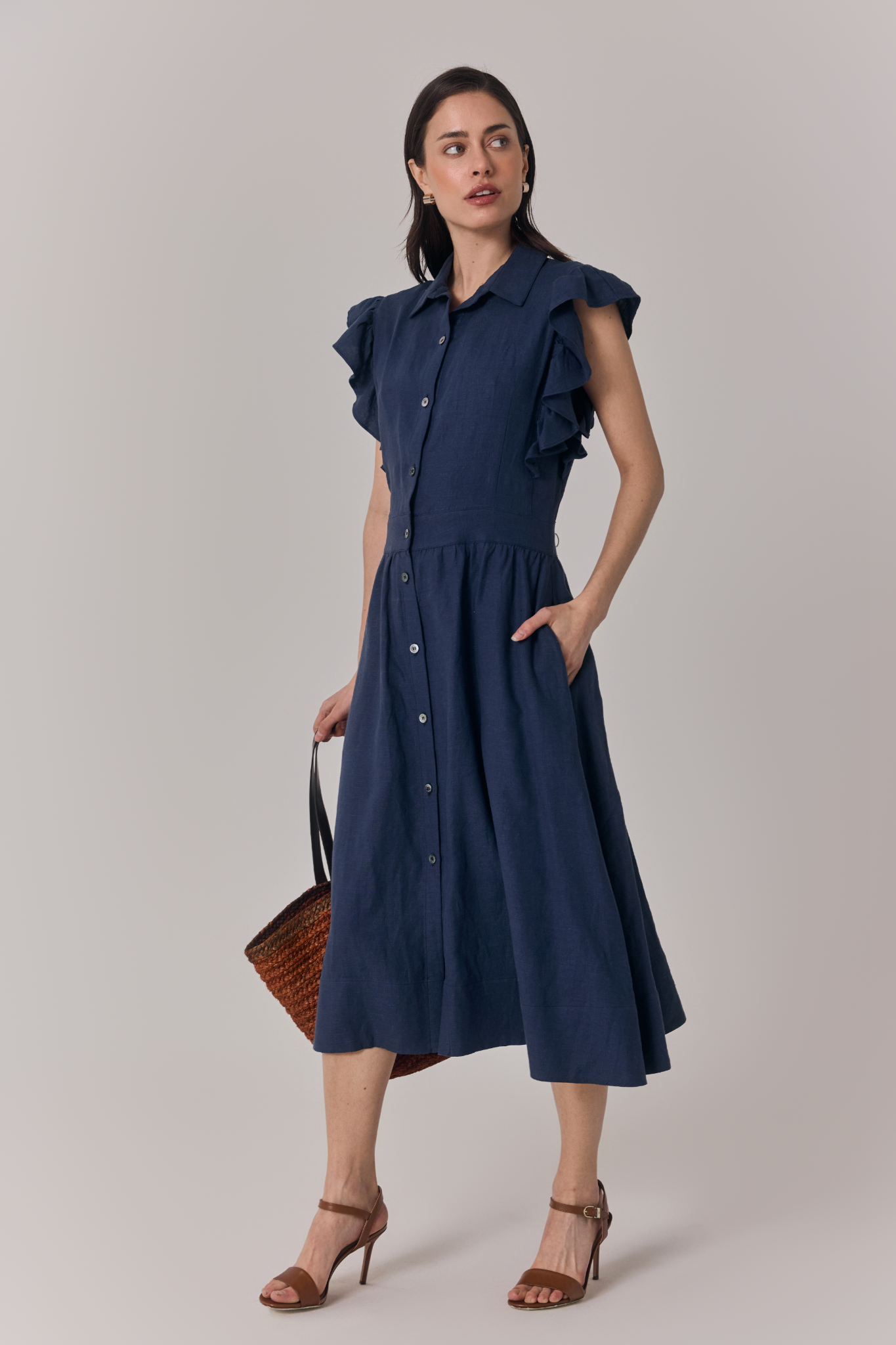 Ruffle Shirt Dress