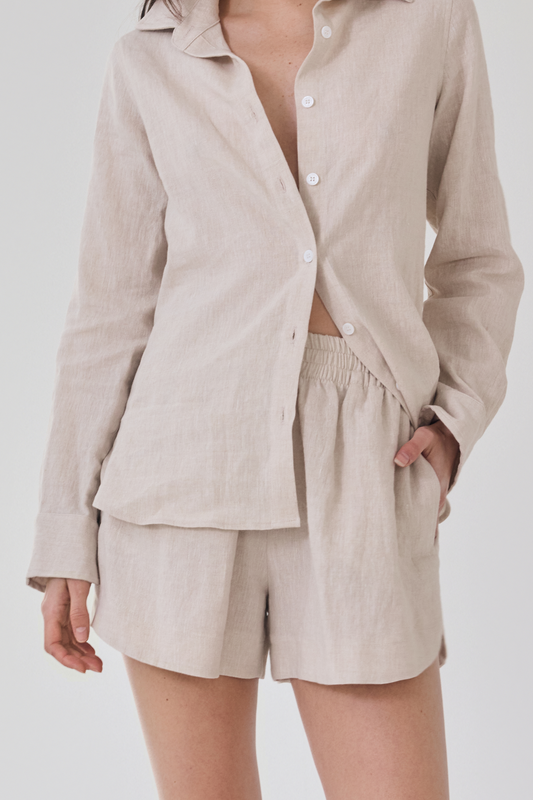 Scalloped Linen Short