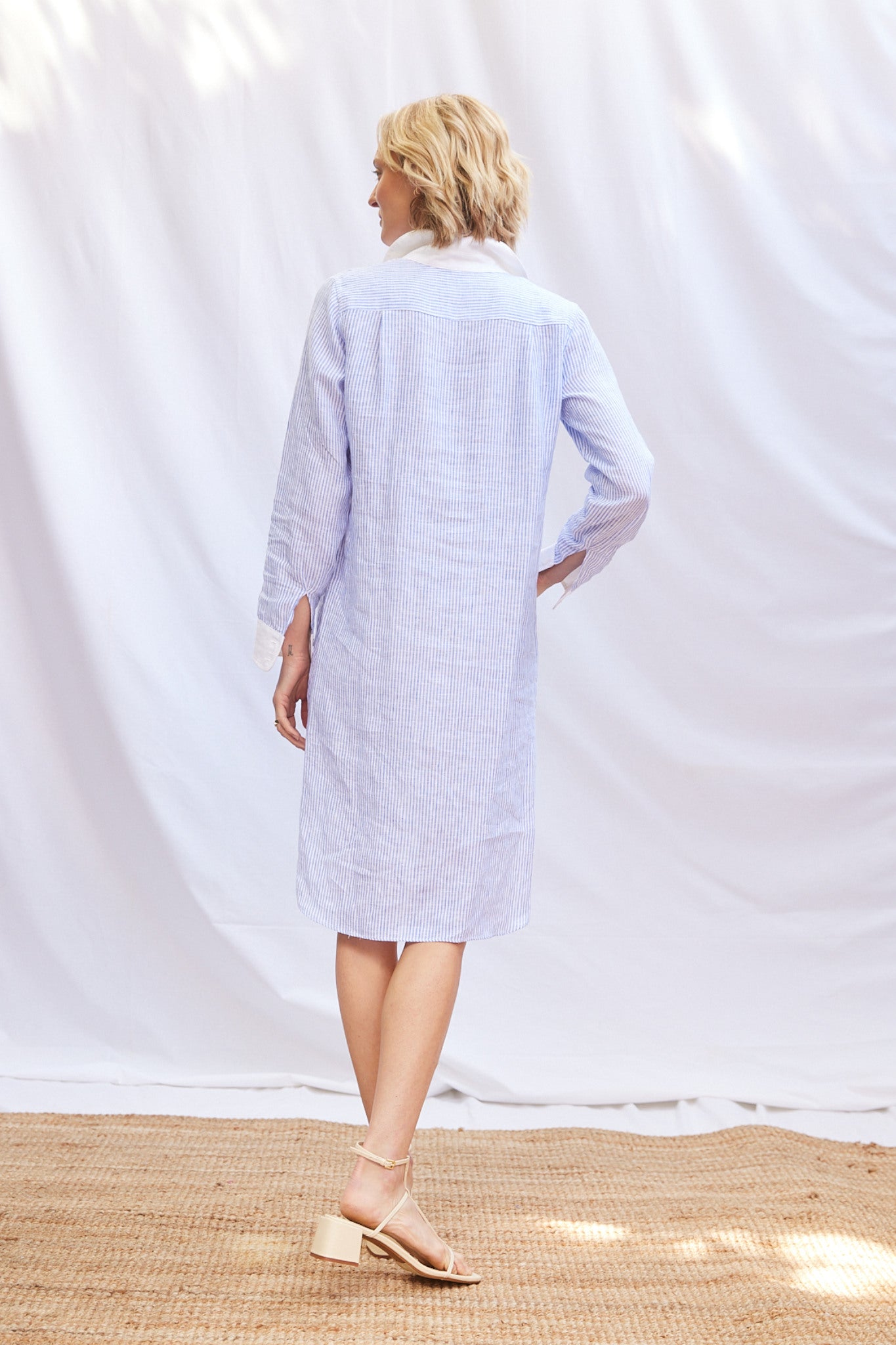 Stripe Popover Shirt Dress