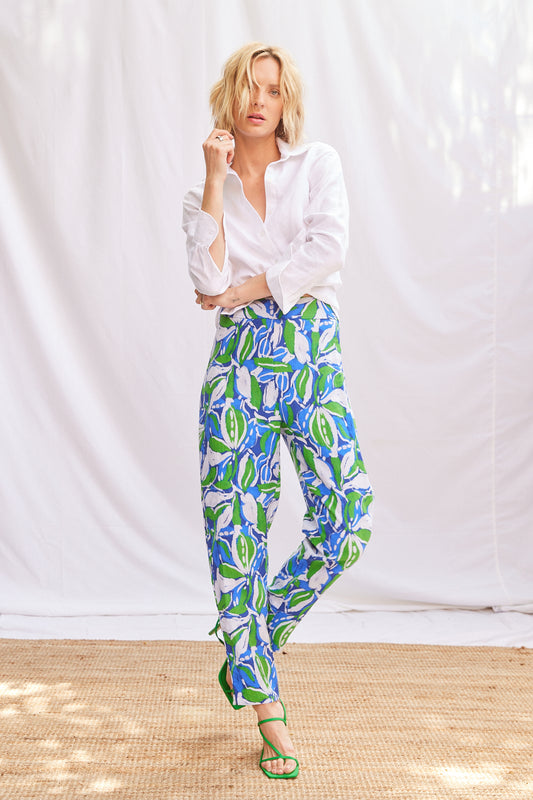 Abstract Print Cigarette Pant
