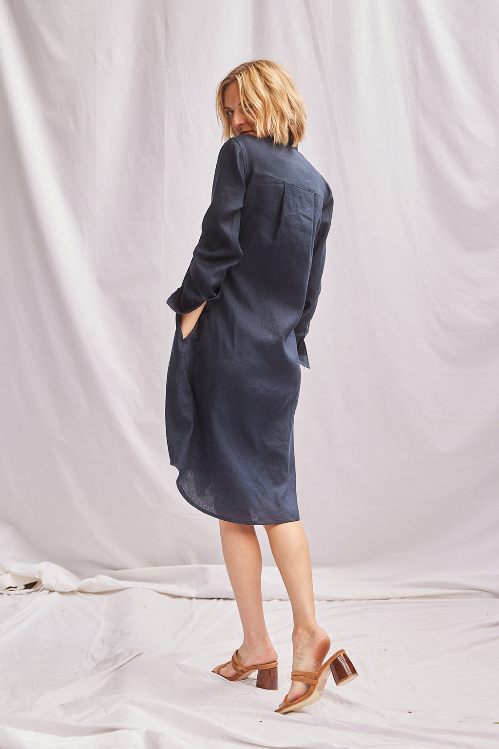 Classic Linen Shirt Dress Whitney Linen Classic Linen Shirt Dress Whitney Linen