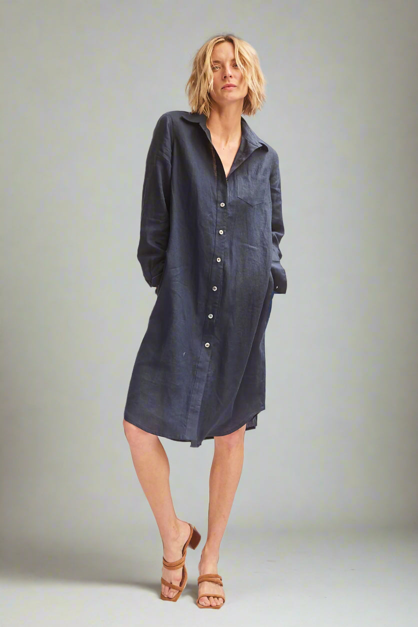 Classic Linen Shirt Dress