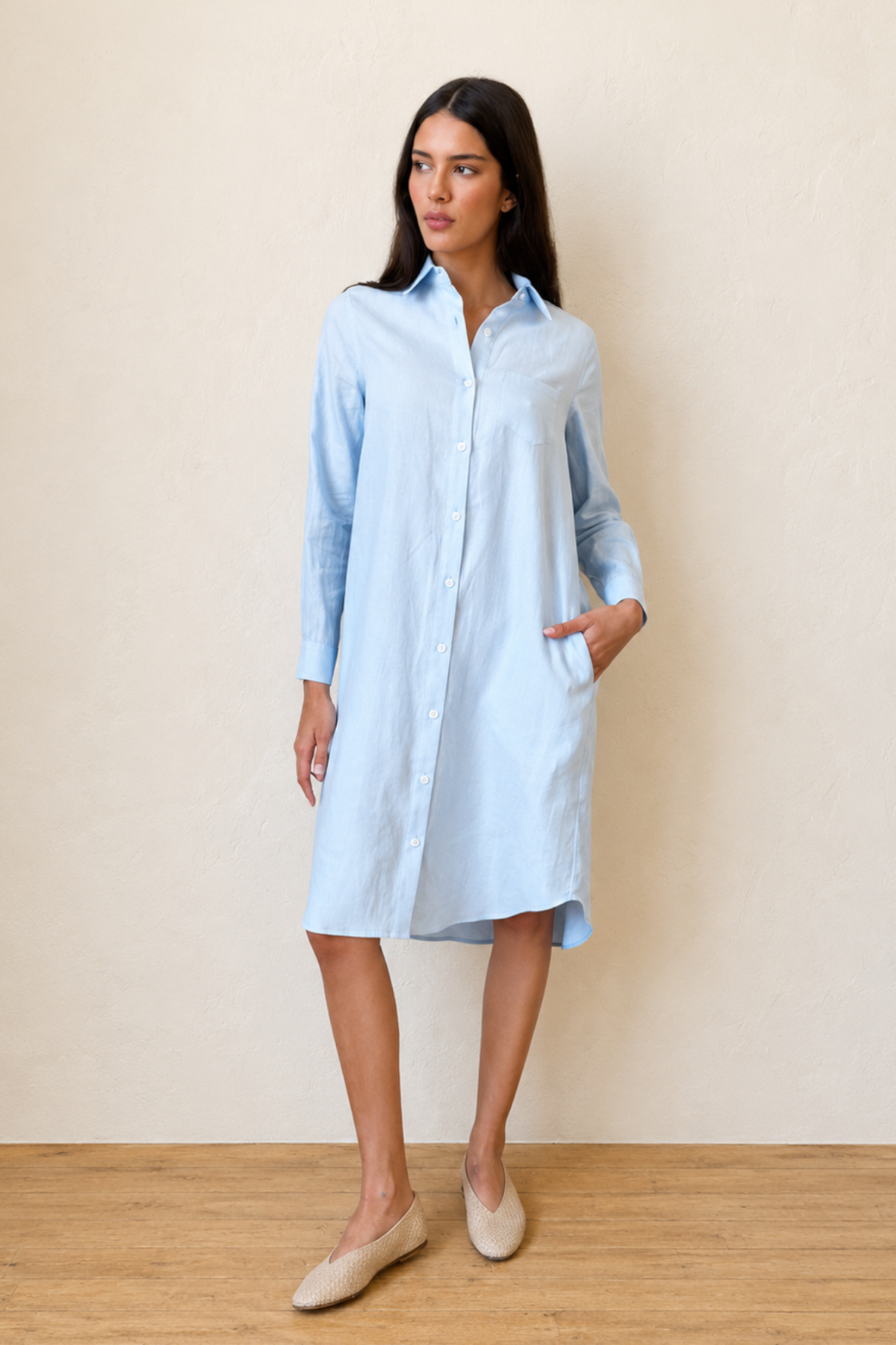 Classic Linen Shirt Dress