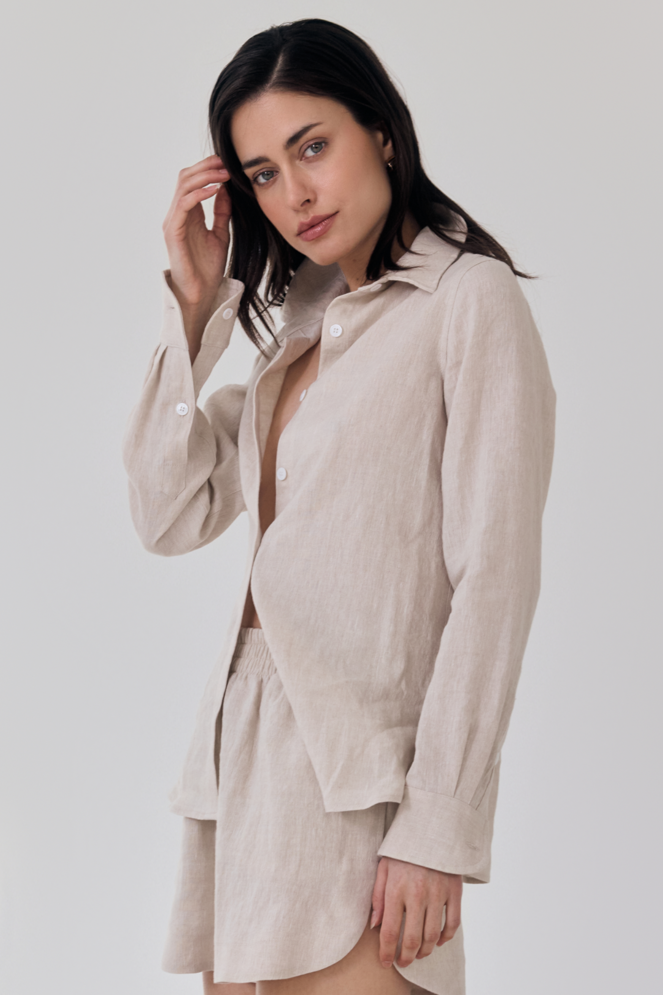 Scalloped Linen Short