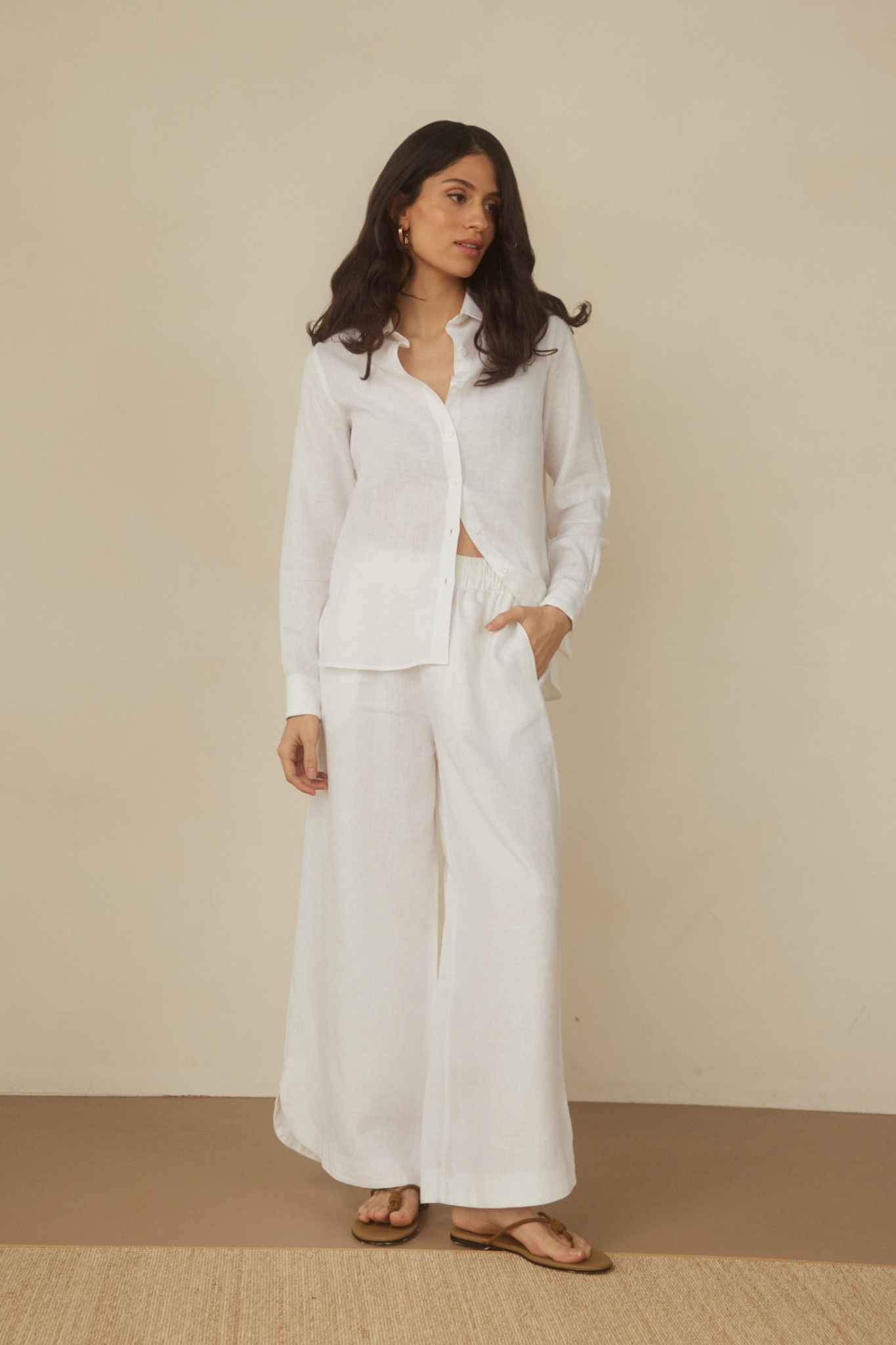 Scalloped Linen Pant