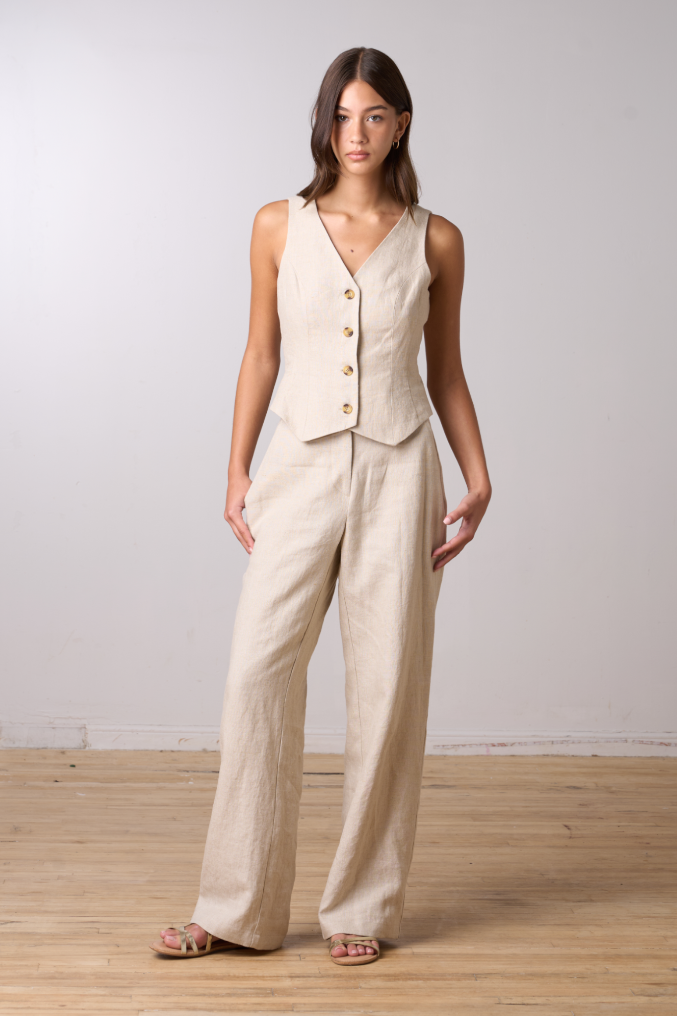Tailored Linen Vest