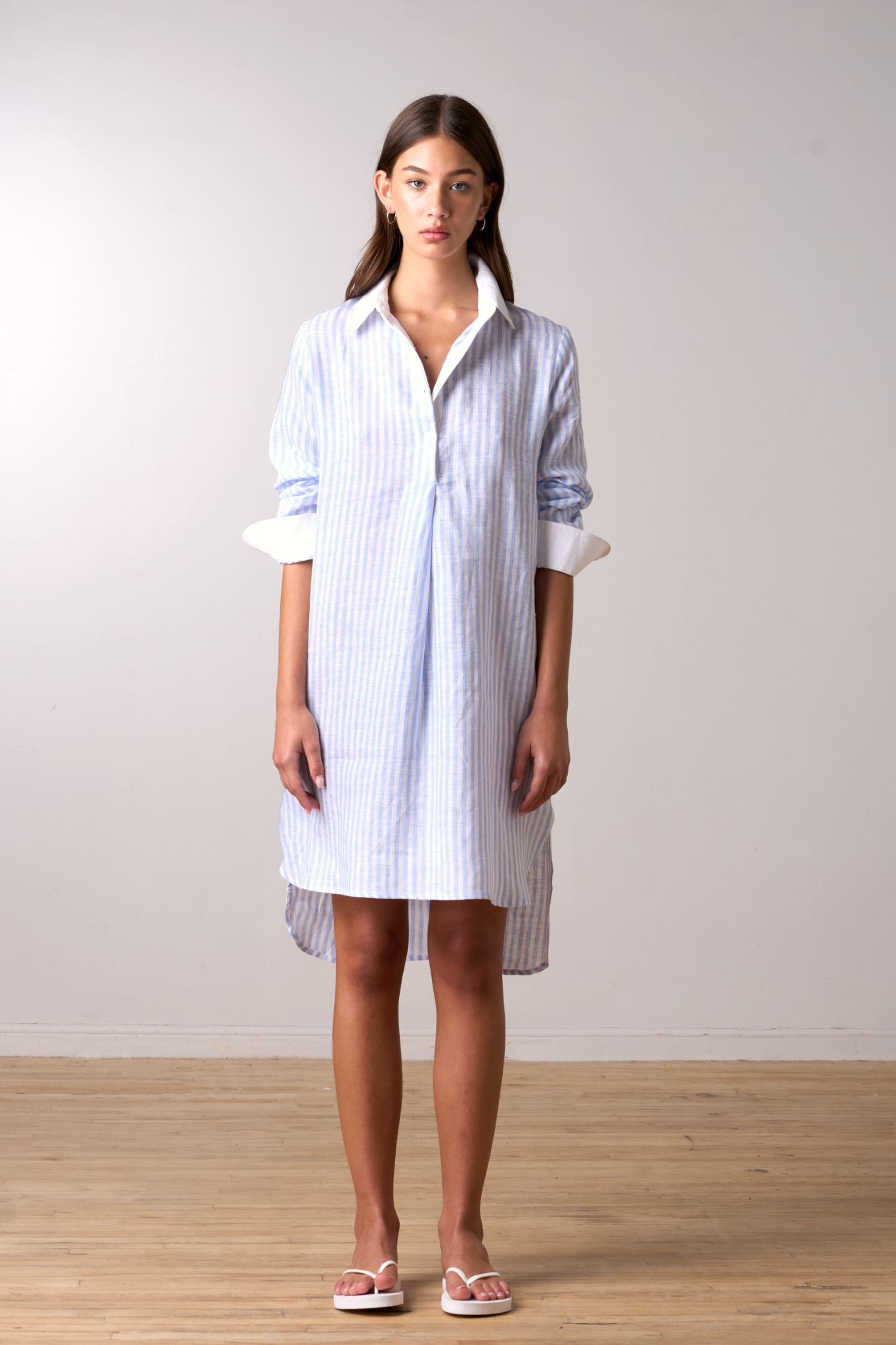 Stripe Popover Shirt Dress
