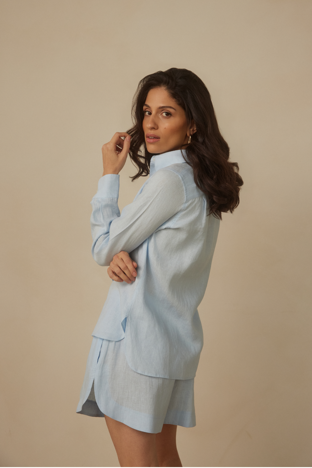 Scalloped Linen Short