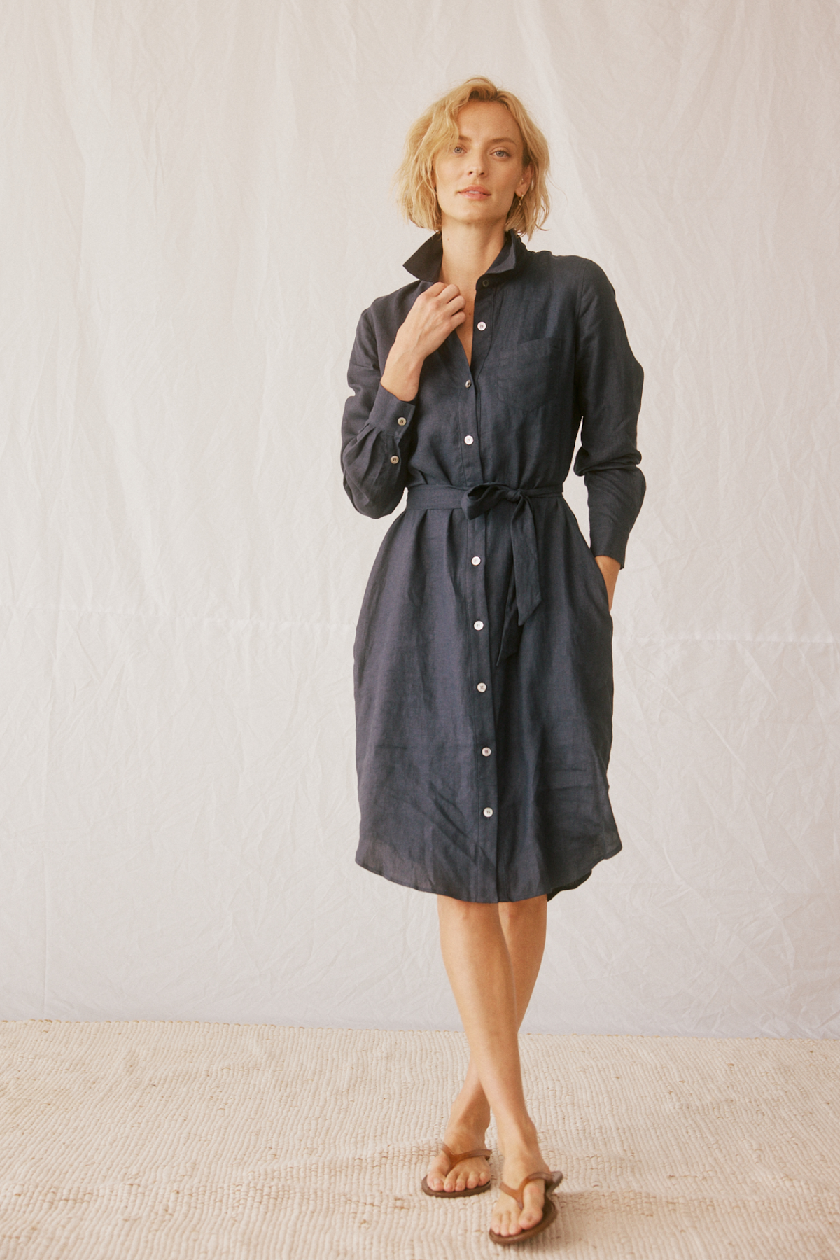 Classic Linen Shirt Dress