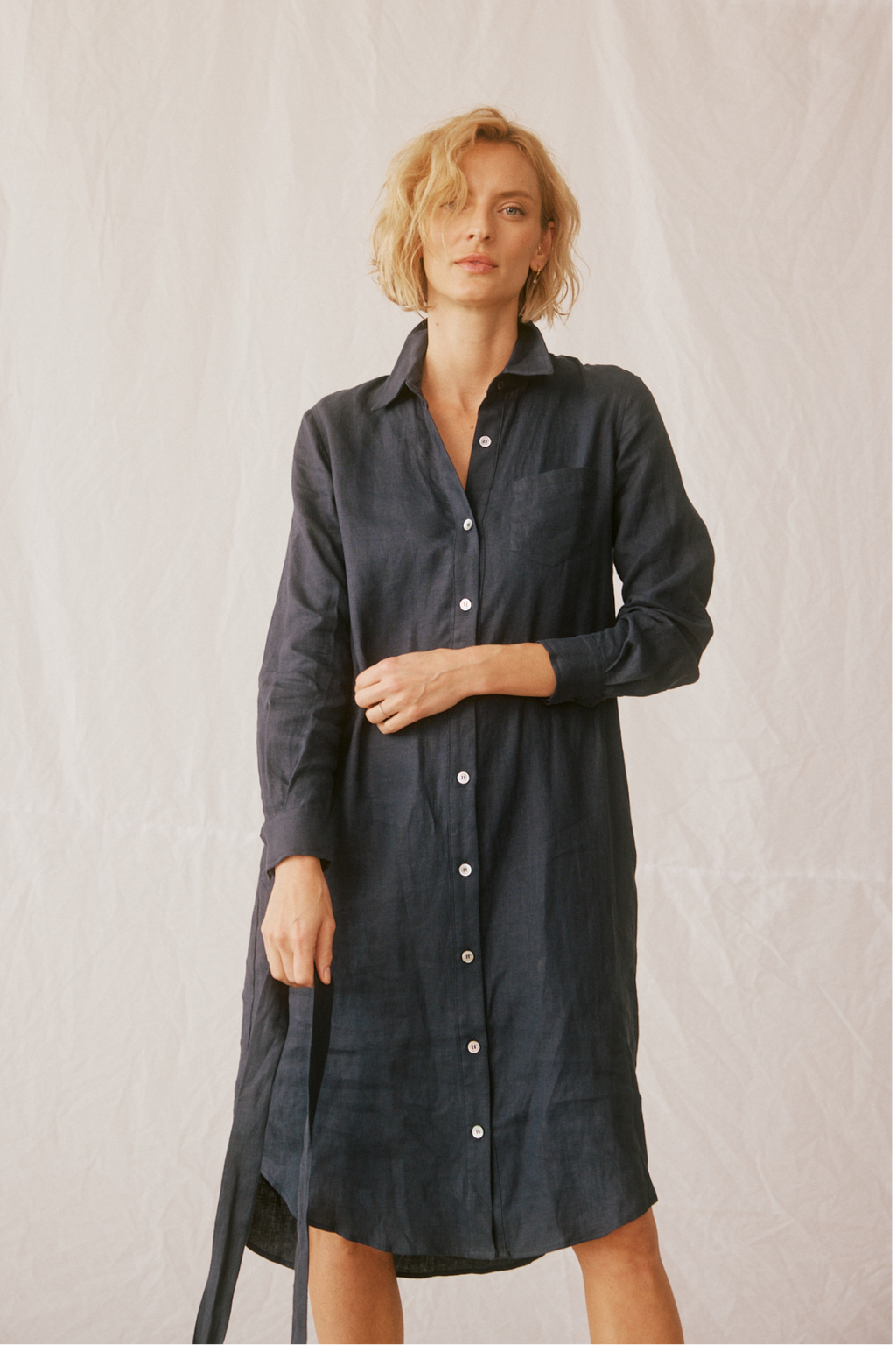 Classic Linen Shirt Dress