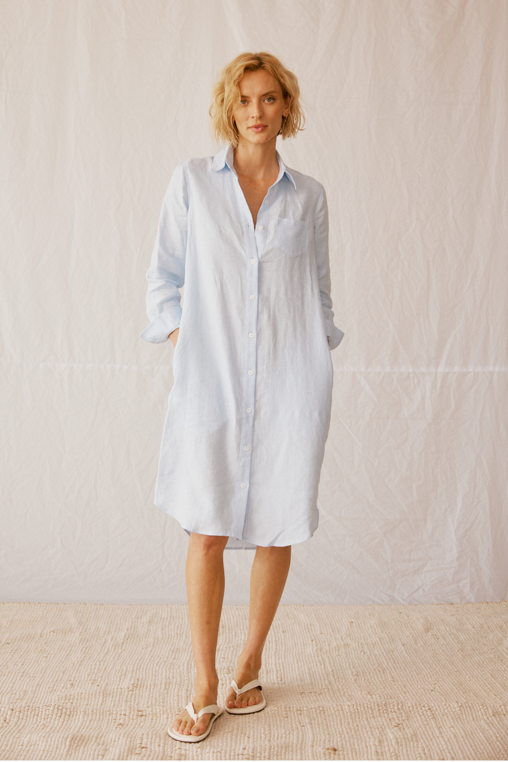 Classic Linen Shirt Dress