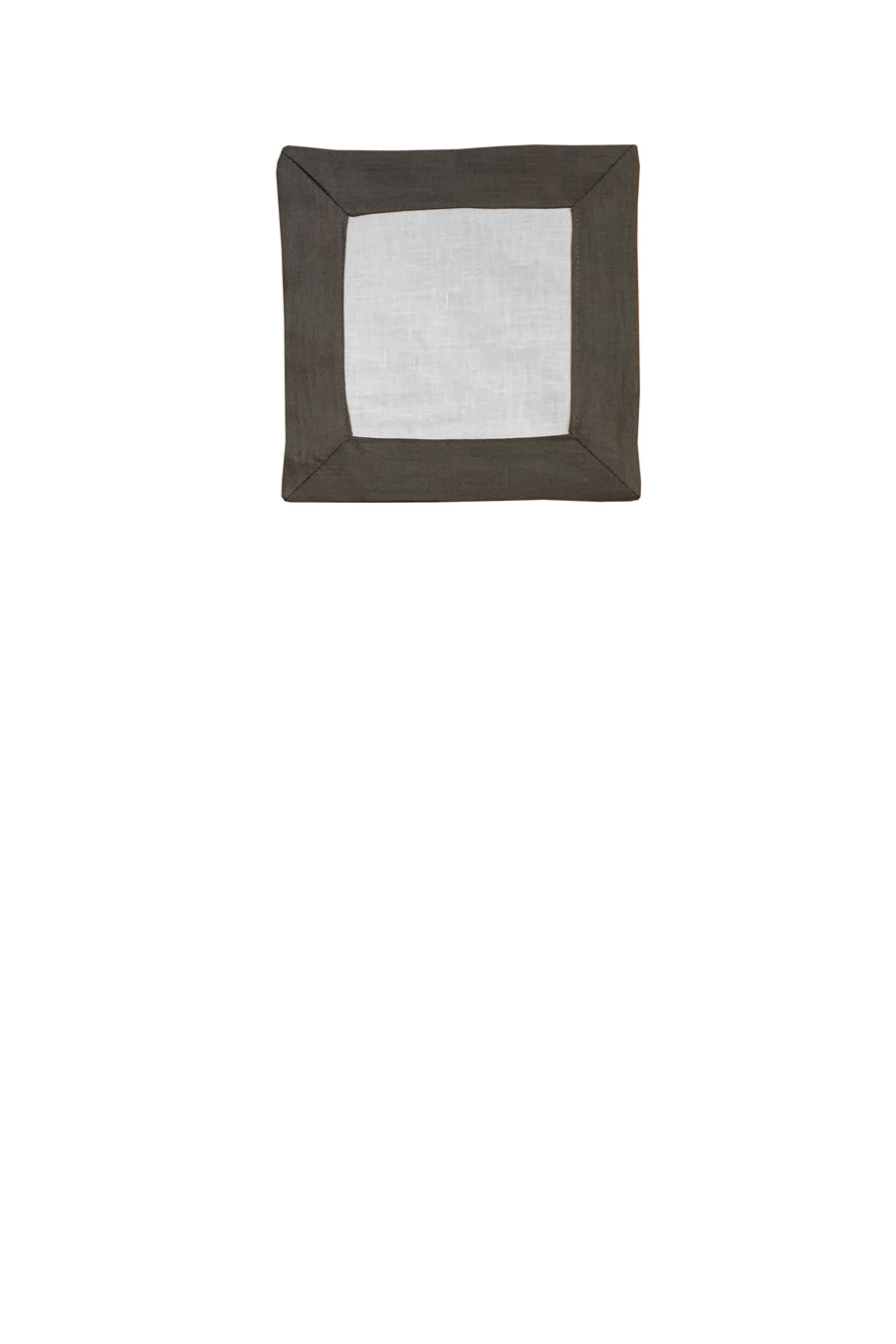 Contrast Border Cocktail Napkin Grey/White
