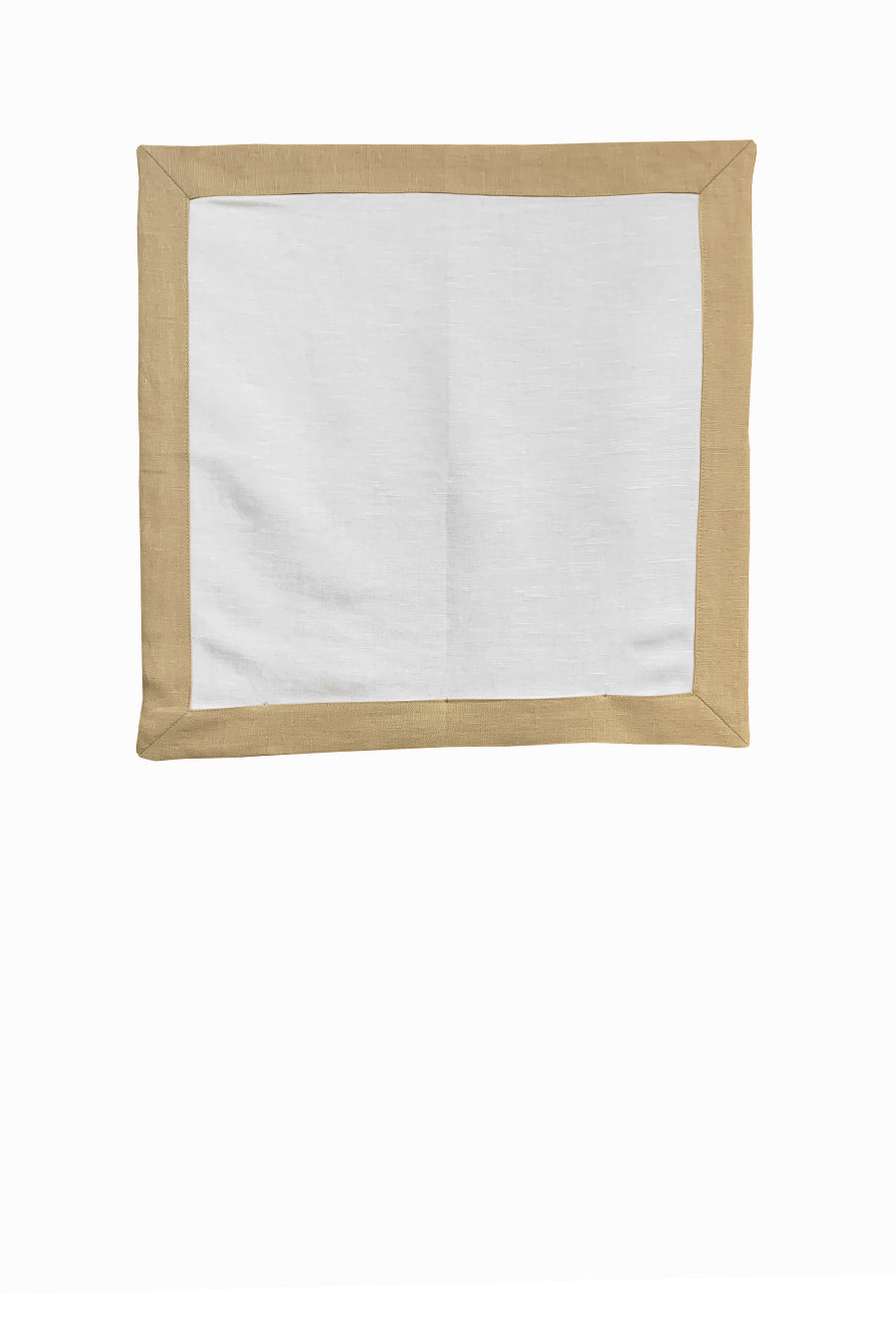 Contrast Border Dinner Napkin Oatmeal/White