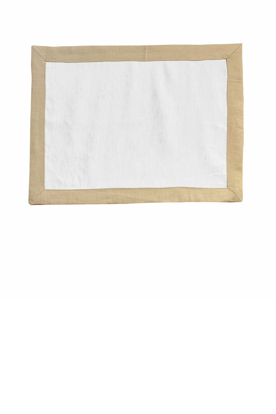 Contrast Border Placemat Oatmeal/White